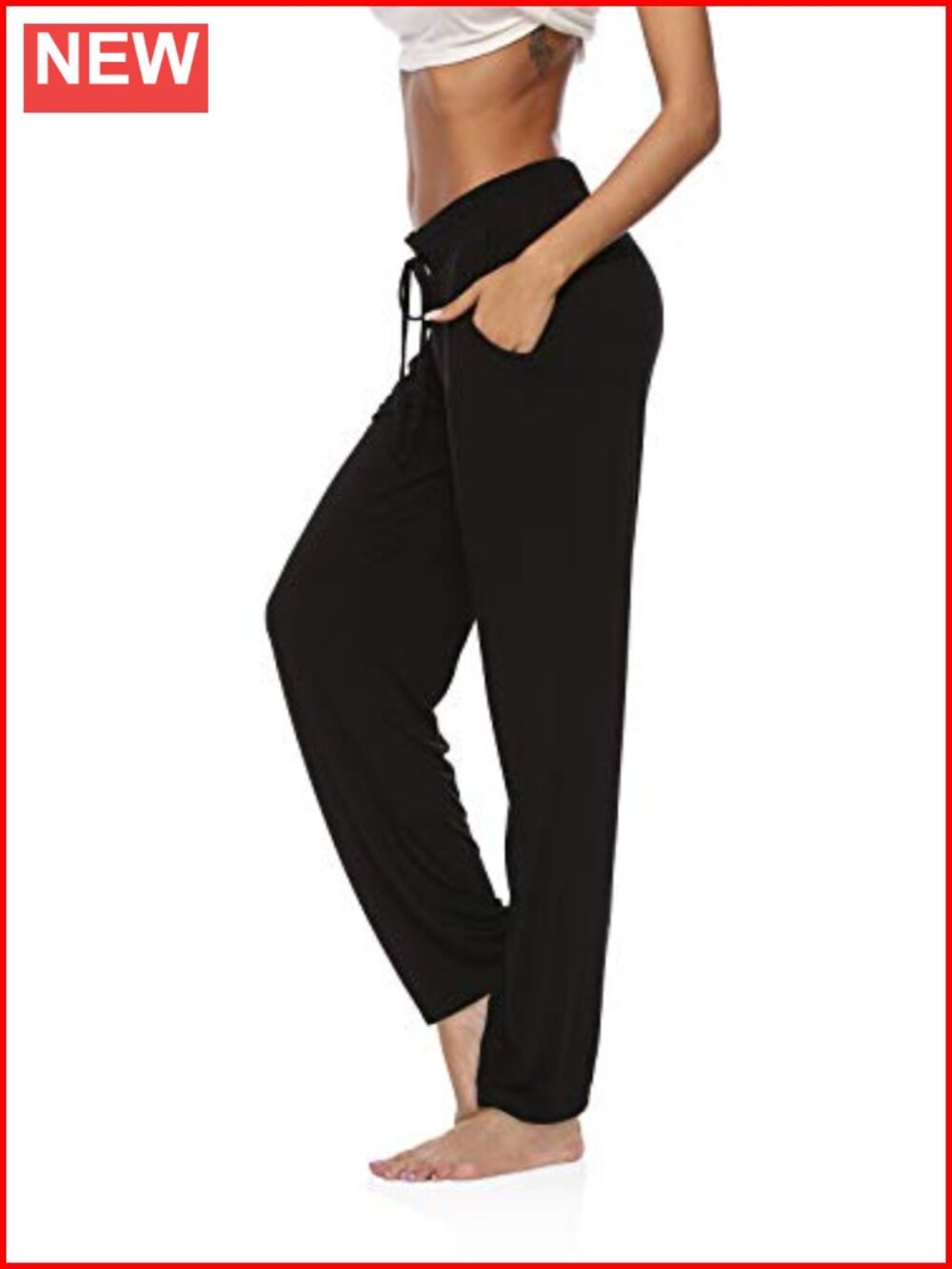 Butter Soft Wide Leg Yoga Pants with Pockets Fleece Lined Drawstring Lounge